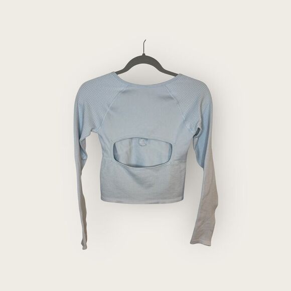 Free People Movement Bail Out Crop Thermal Knit Top Artic Snow Size M/L NWT - Picture 5 of 7